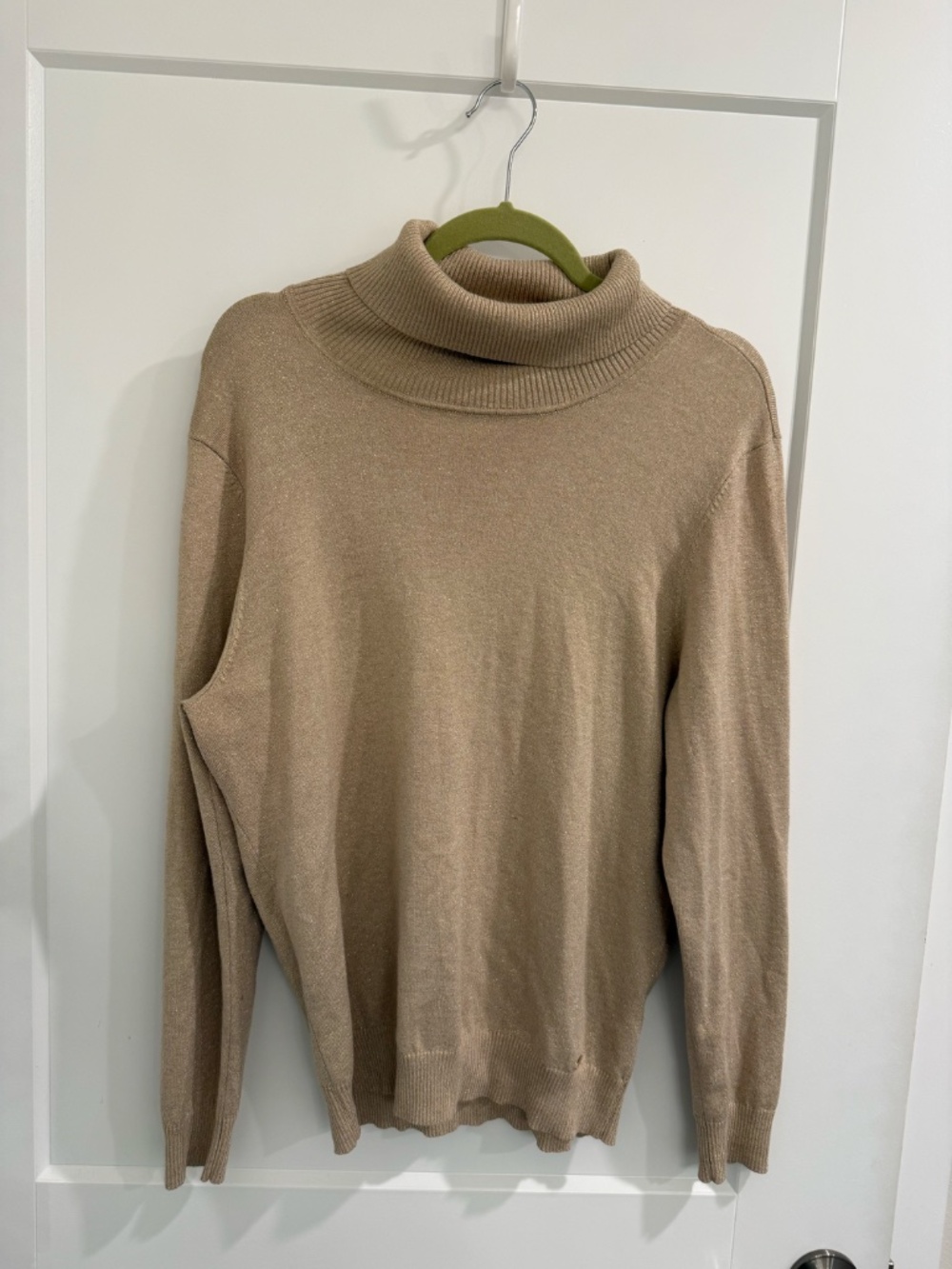 Calvin Klein, Gold Sparkling Turtleneck, XL, Perfect for Holidays/Special Occas.